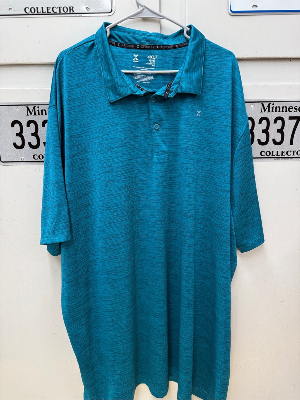 Xersion Teal Heathered Polo Shirt - Men's